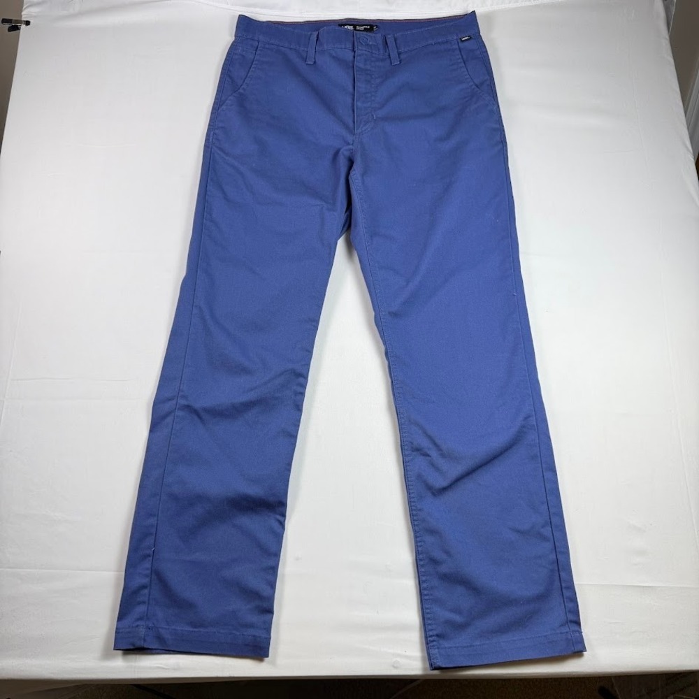 Vans Authentic Chino Relaxed Fit Blue Pants Mens 33x32 Stretch Baggy Skate